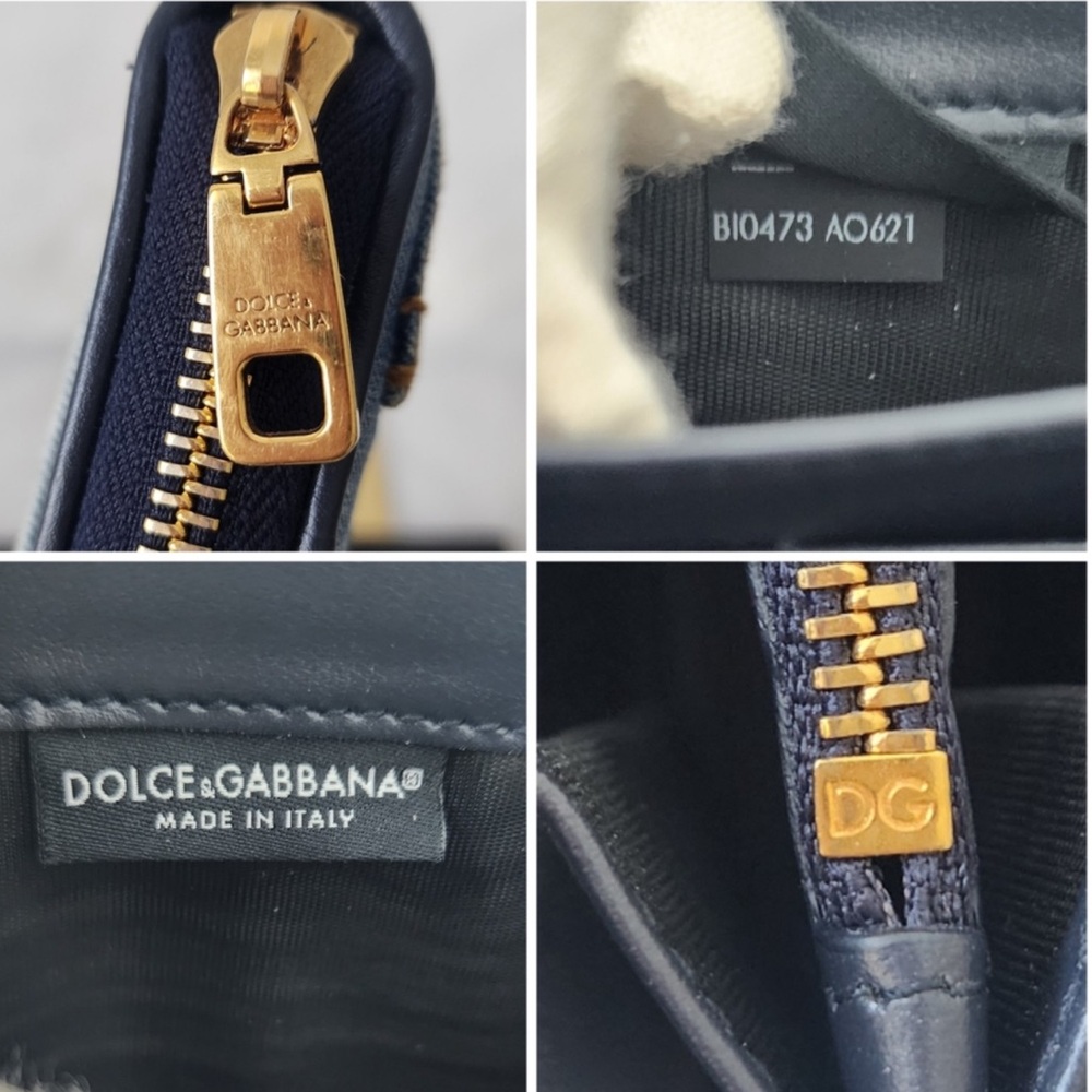 Dolce & Gabbana Denim Zipper Wallet On Chain - Picture 5 of 6